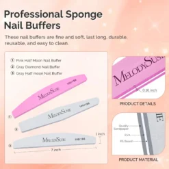 Nail Files and Buffers Set 100/180 Grit 9Pcs