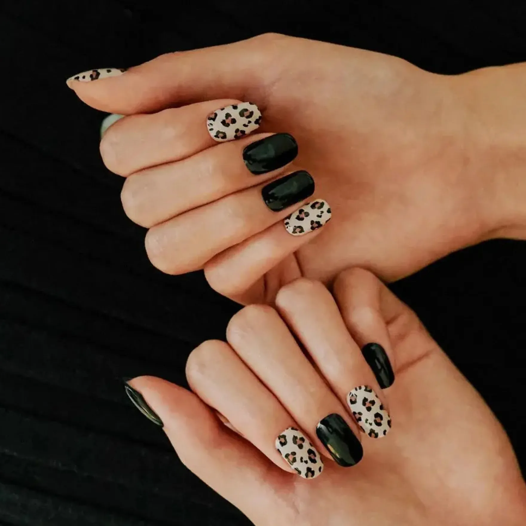 Nail Strips Leopard Black