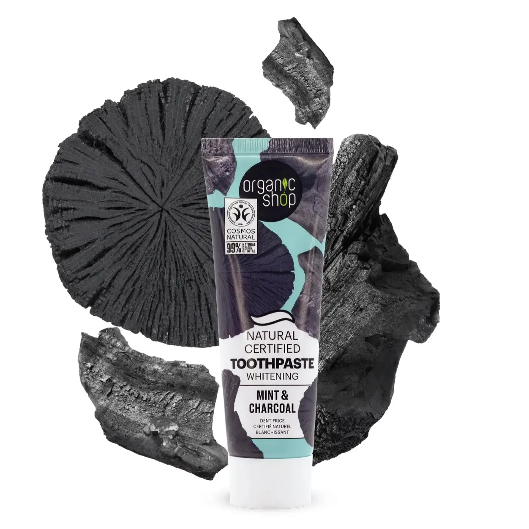 Natural Certified Toothpaste Whitening Charcoal & Mint