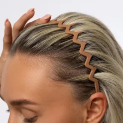 Neutral Zig Zag Headbands Set Matte