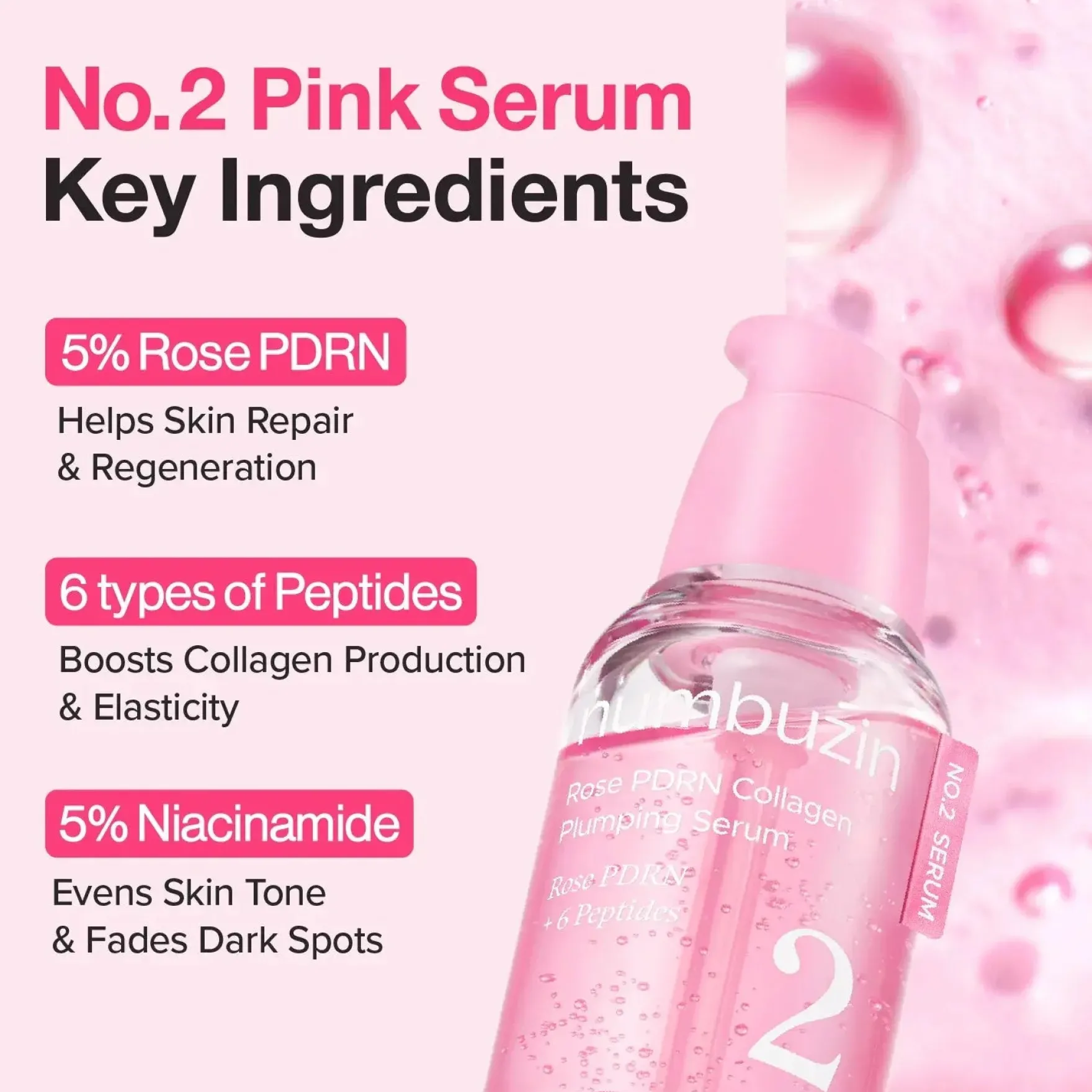 No.2 Rose PDRN Collagen Plumping Serum