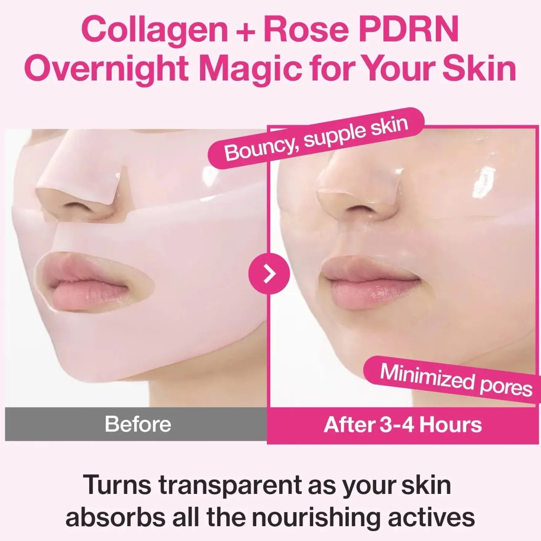 No.2 Rose PDRN Overnight Collagen Mask 4-Pack