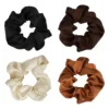 Nude Satin Scrunchies Set