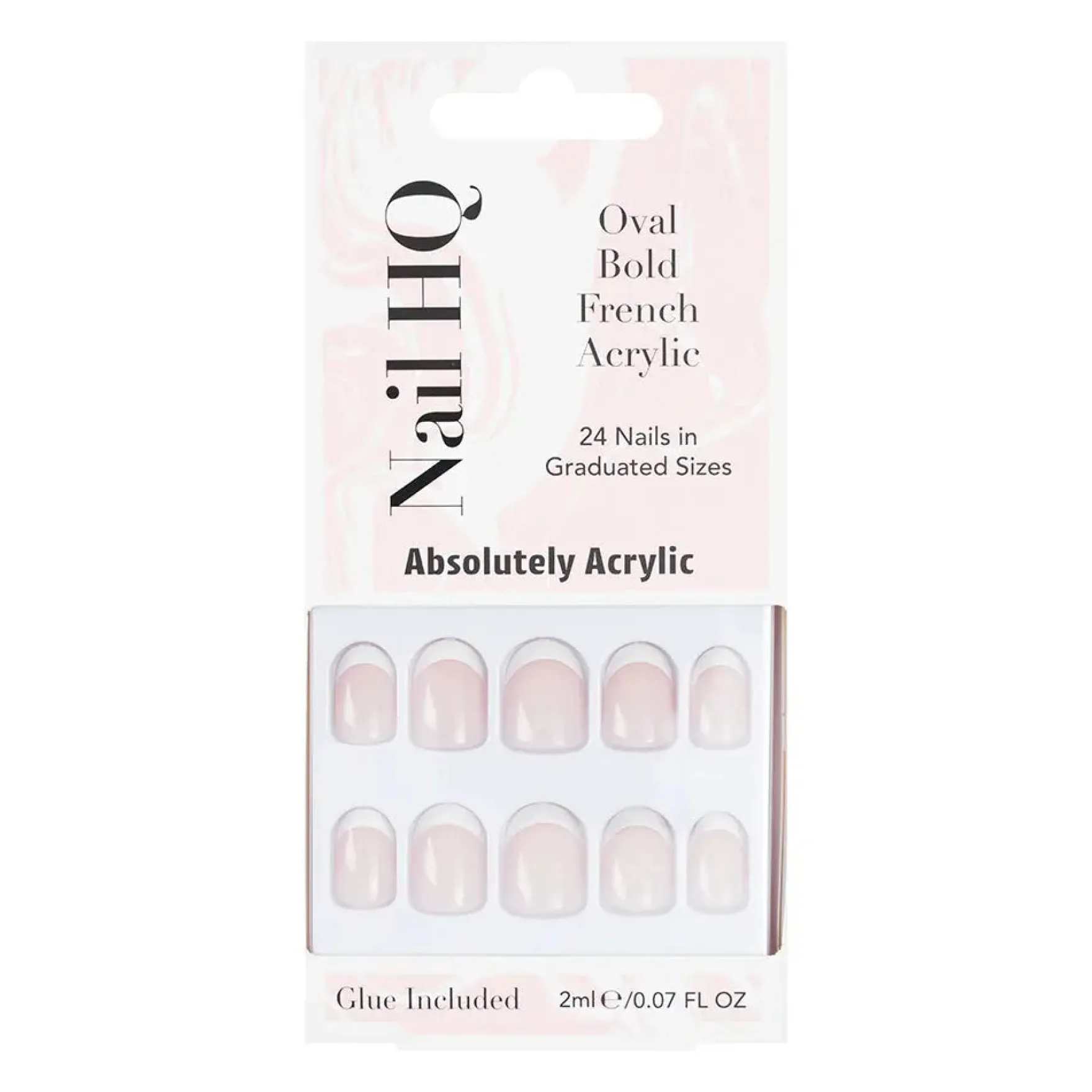 Oval Bold French Acrylic Nails