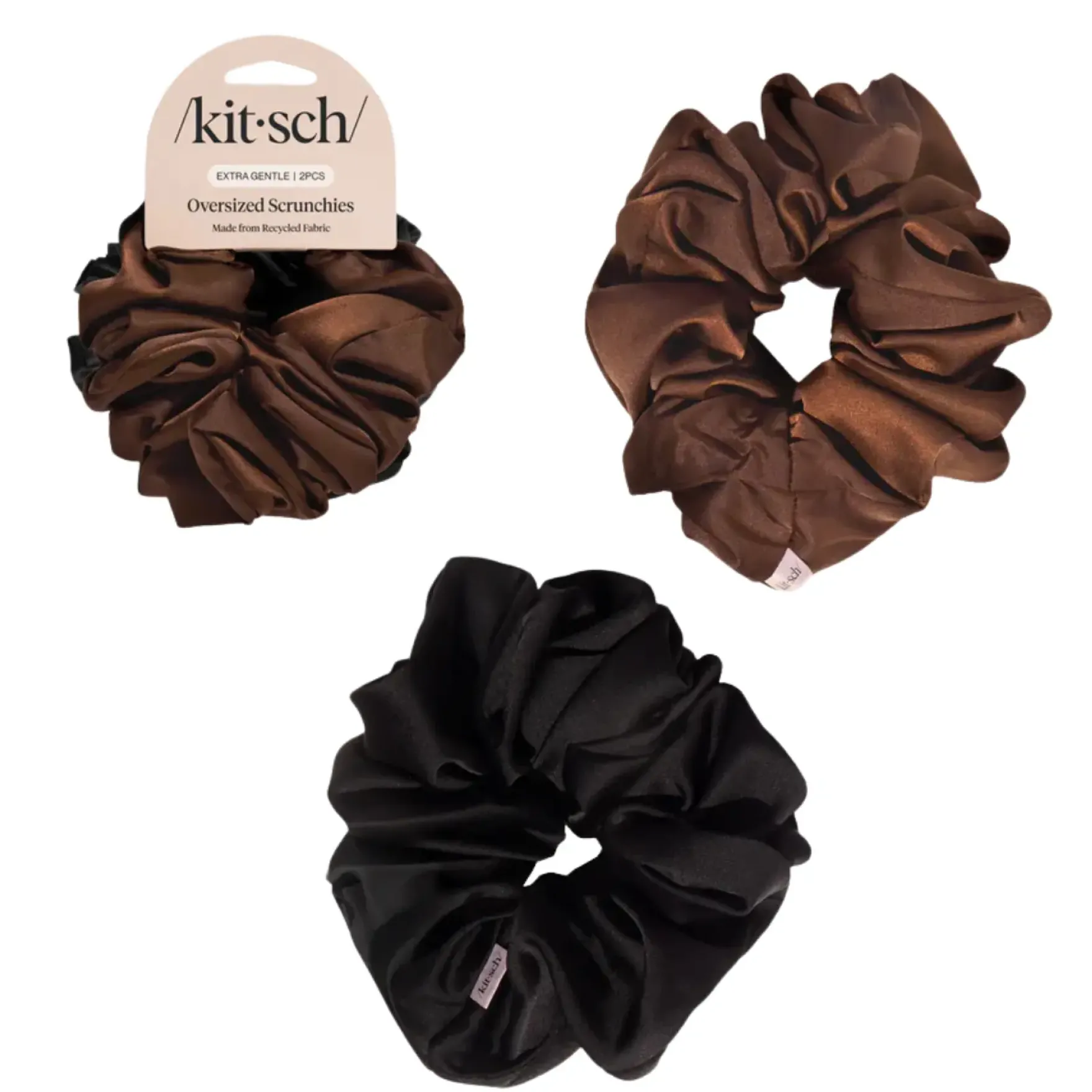 Oversized Scrunchies Black & Chocolate