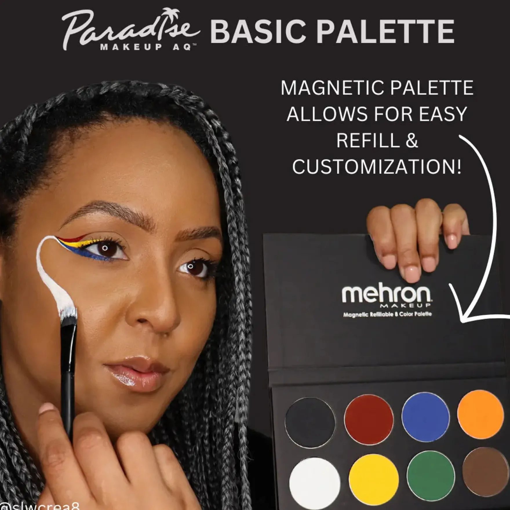 Paradise Makeup AQ 8 Color Magnetic Palette Basic Shades