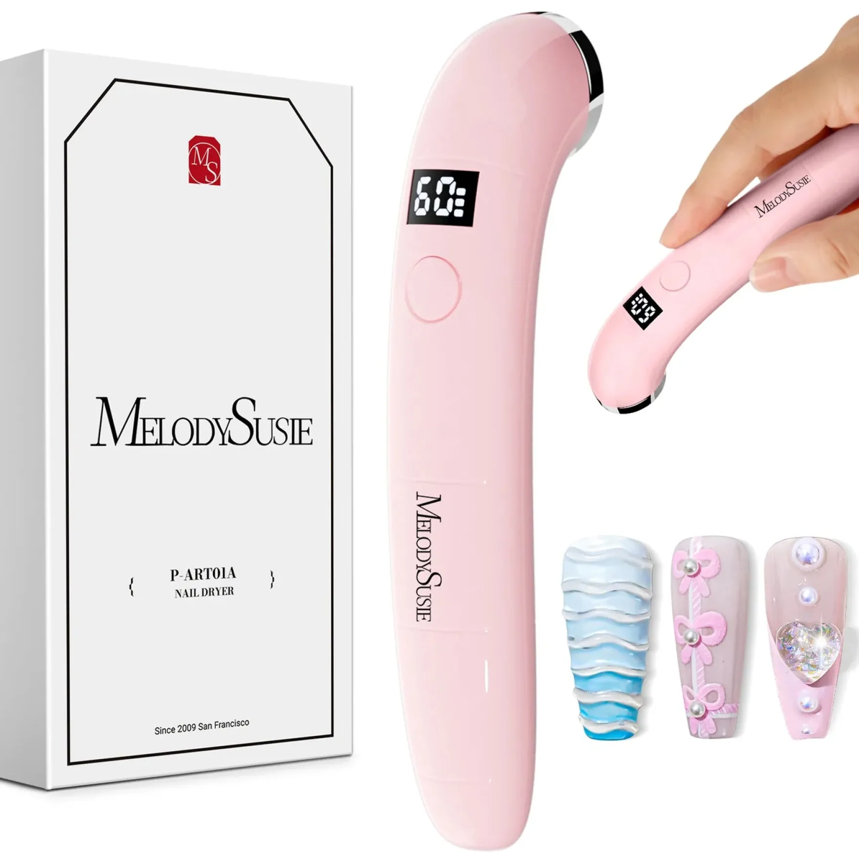 P-ART01A Rechargeable LED/UV Nail Lamp Pink