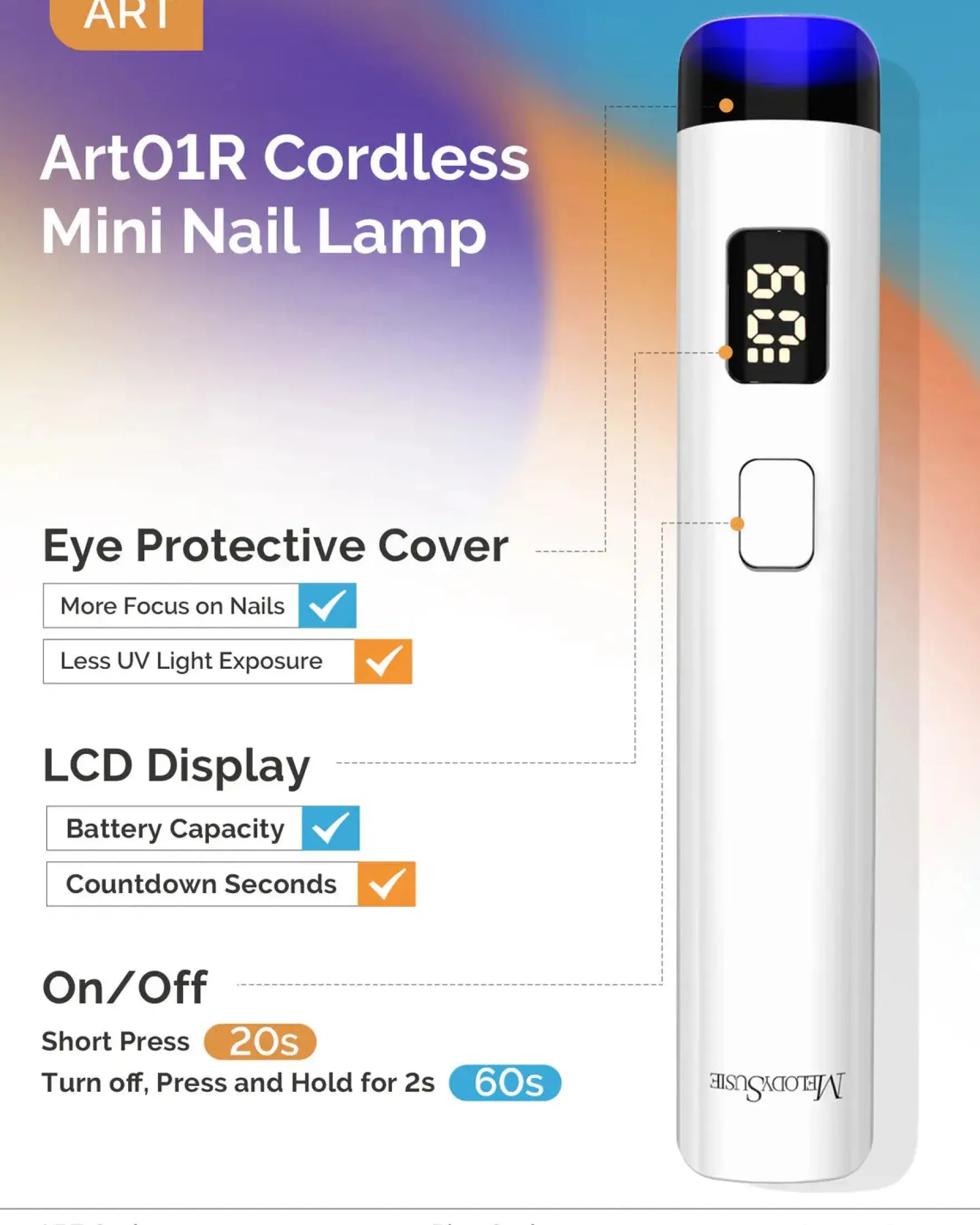 P-Art01R Rechargeable Mini LED/UV Nail Art Lamp White