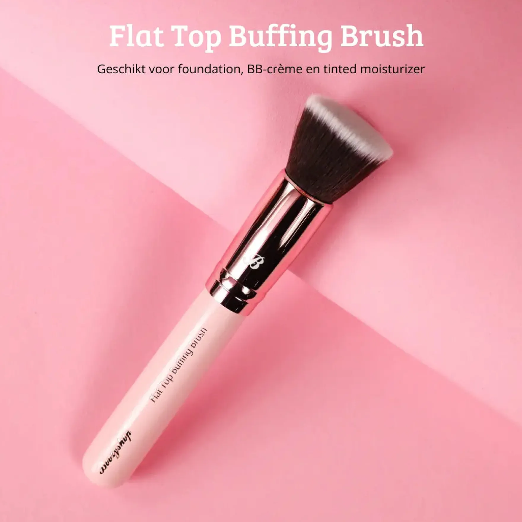 Pink & Rose Gold Flat Top Buffing Brush