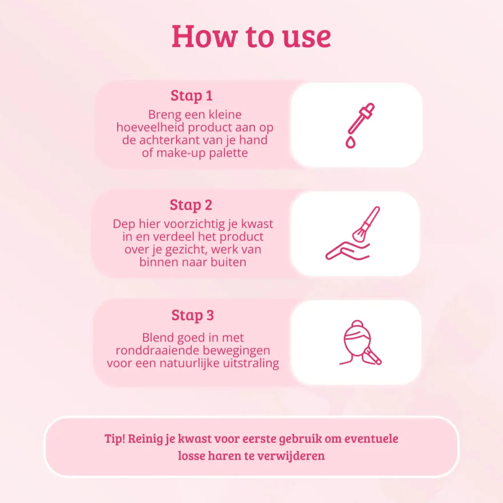 Pink & Rose Gold Flat Top Buffing Brush
