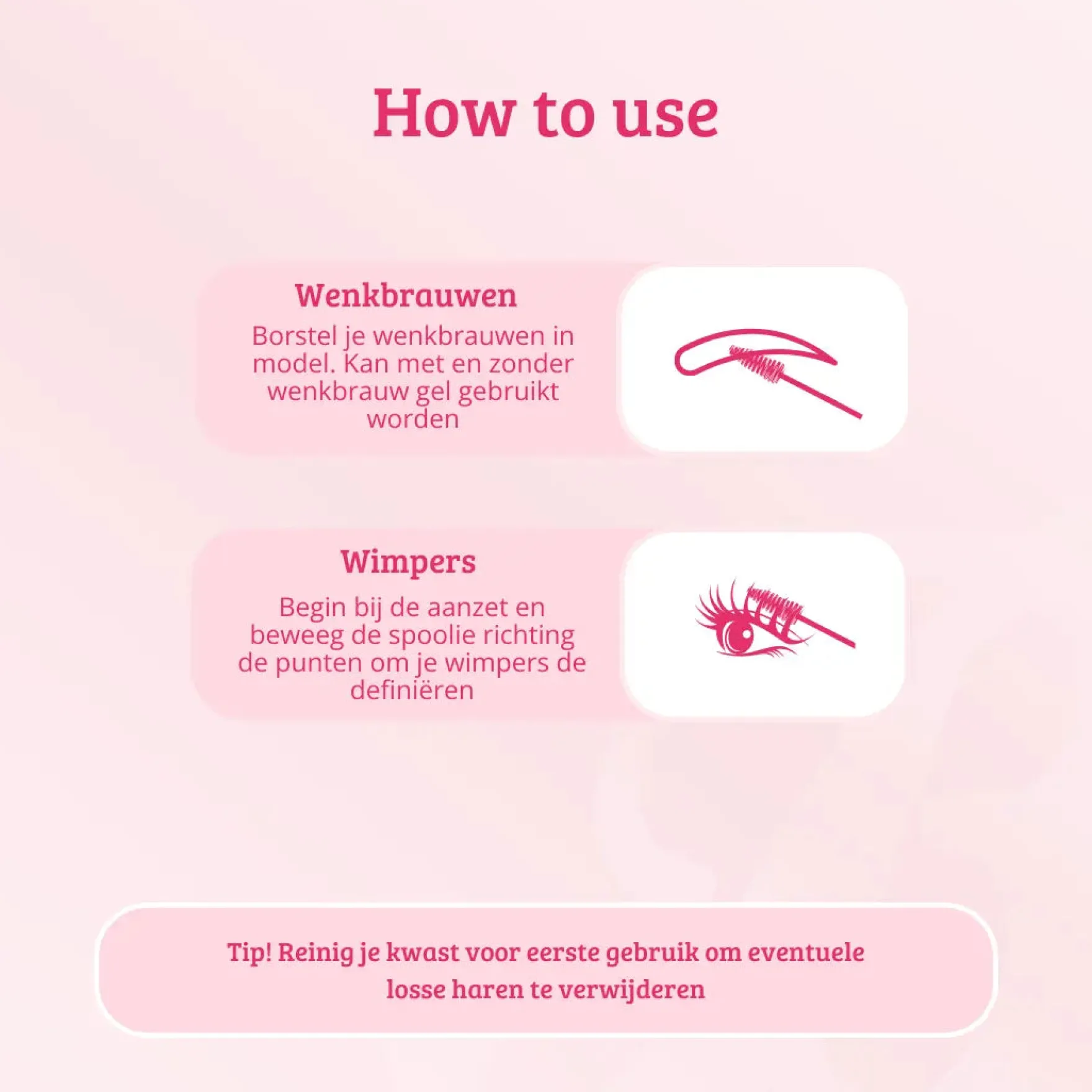 Pink & Rose Gold Lash & Brow Brush