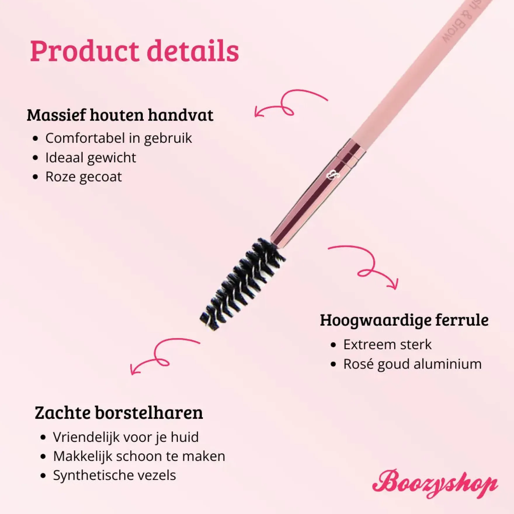 Pink & Rose Gold Lash & Brow Brush