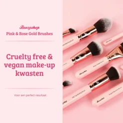 Pink & Rose Gold Small Fan Brush