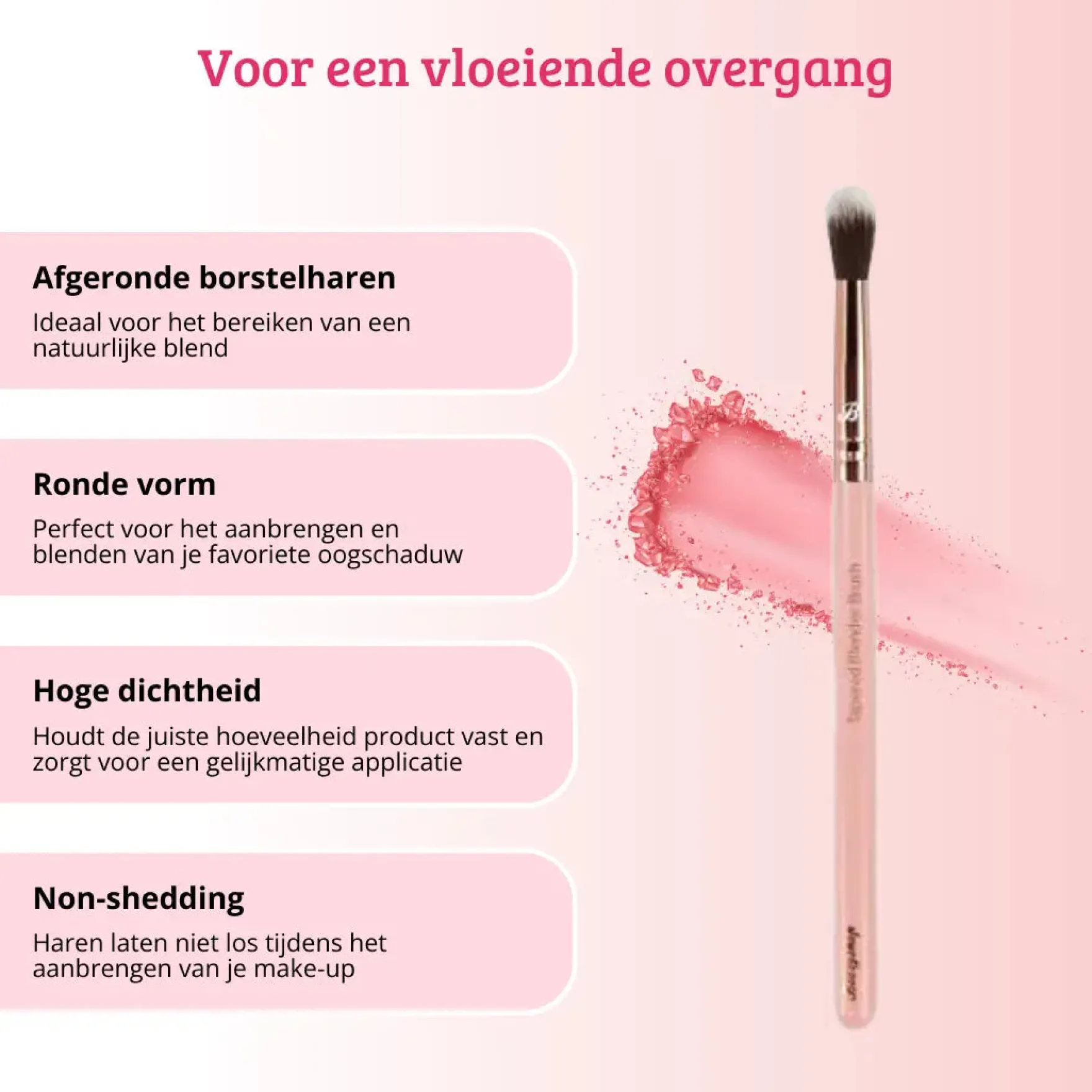 Pink & Rose Gold Tapered Blender Brush