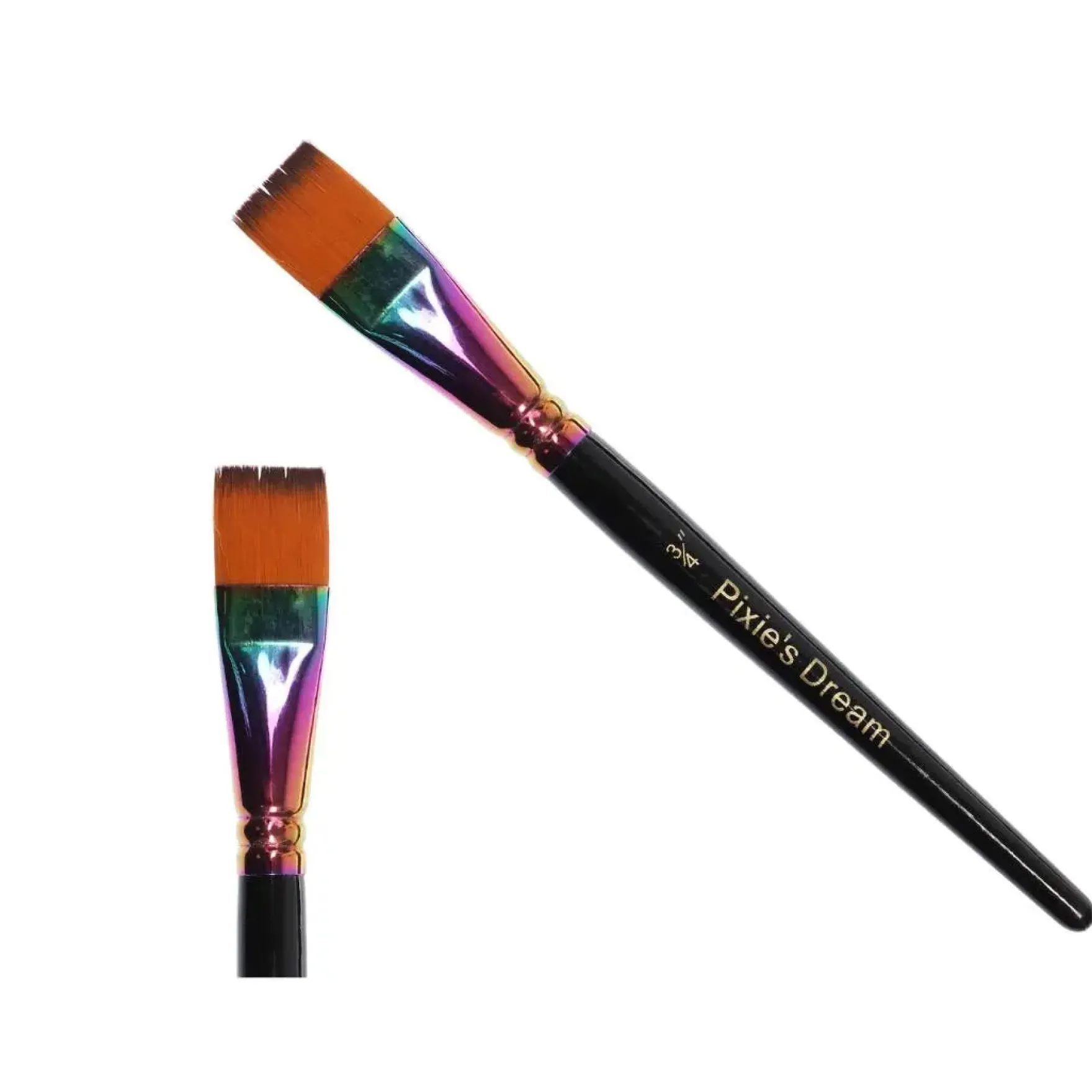 Pixie's Dream Flat Rainbow Face Paint Brush 3/4 Inch
