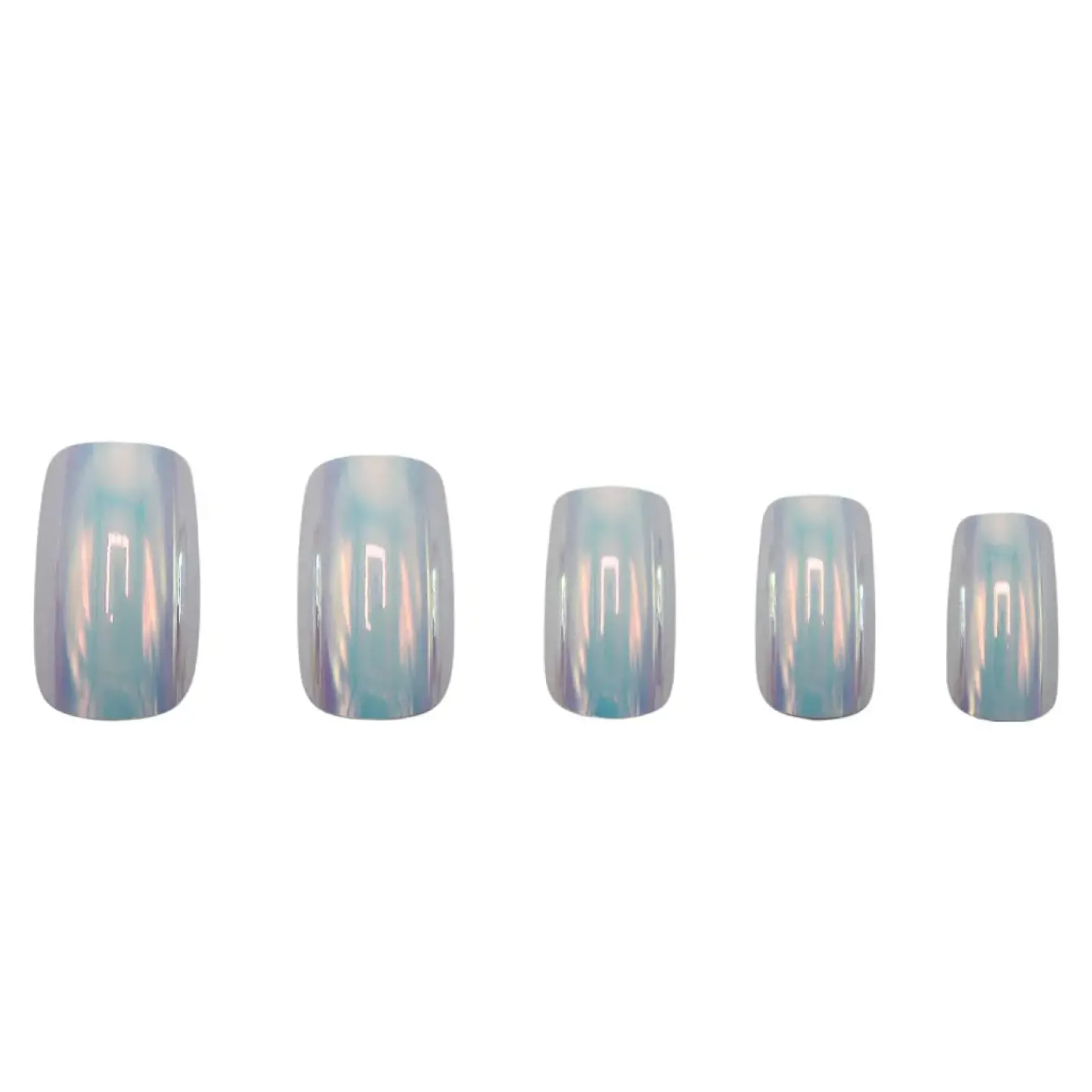 Press On French Nails Metallic Pearlescent