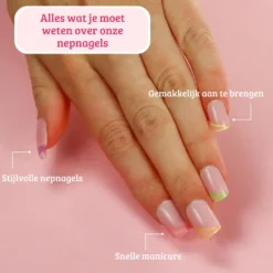 Press On French Nails Triangle Multicolor