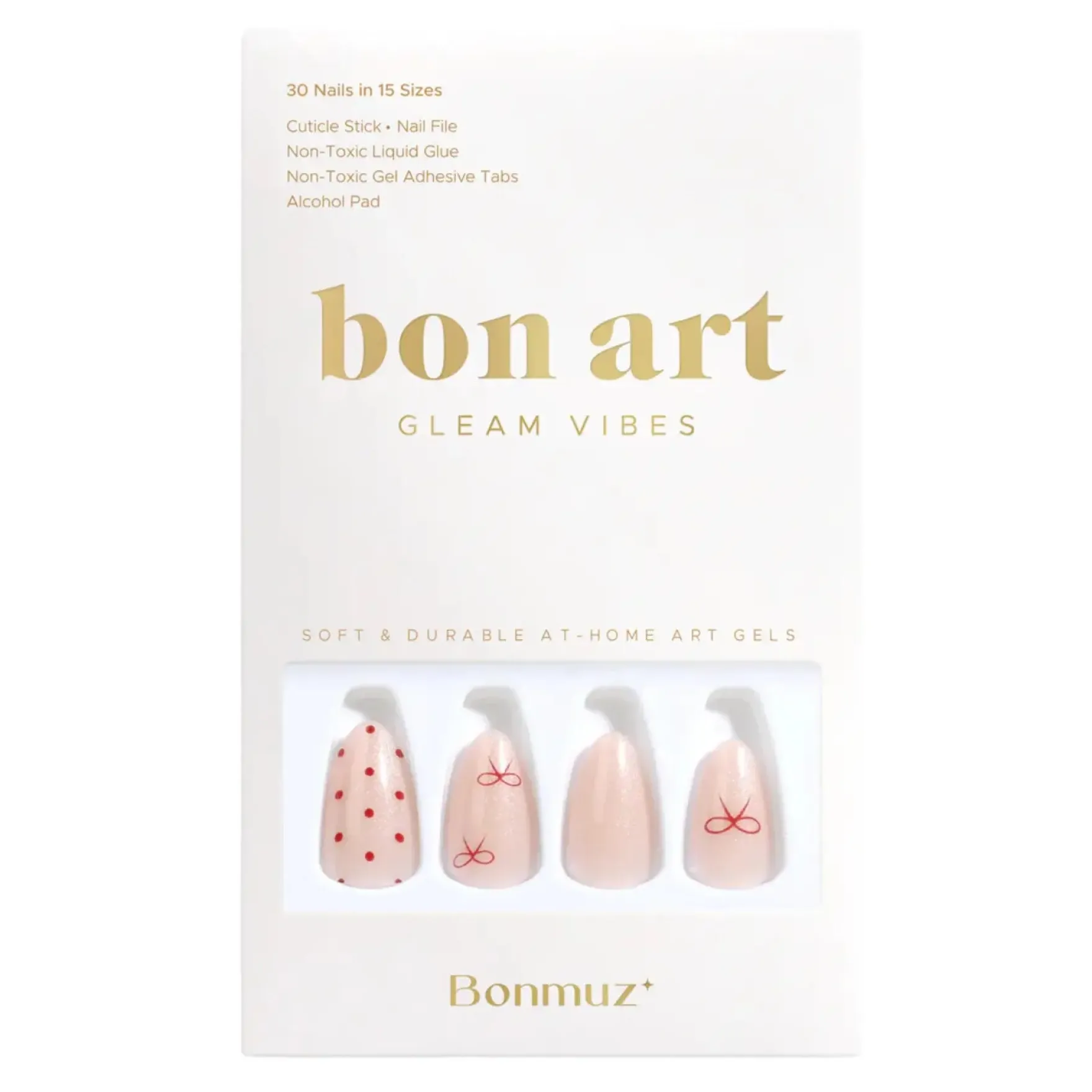 Press-On Nails Berry Bows