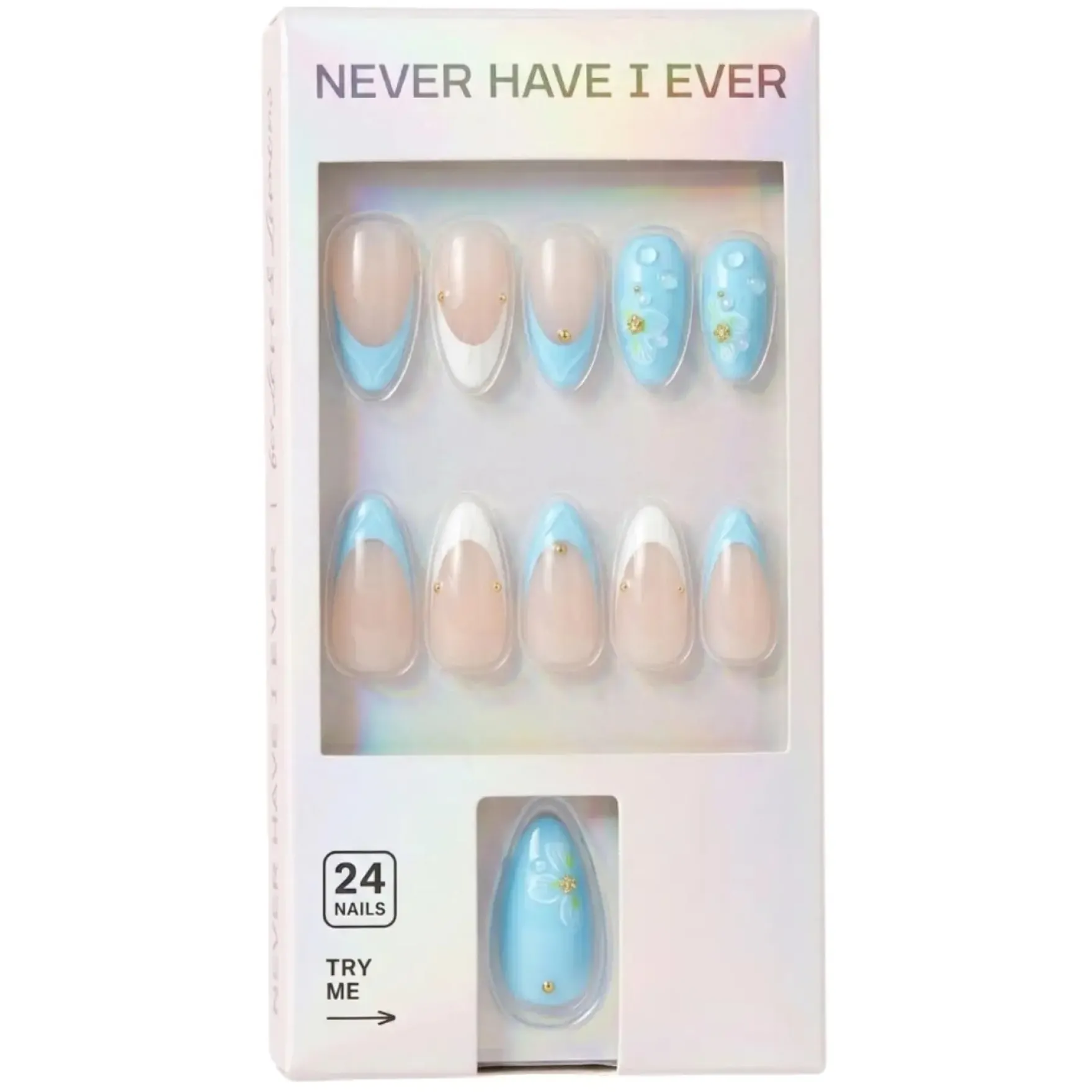 Press-On Nails French Waterlily