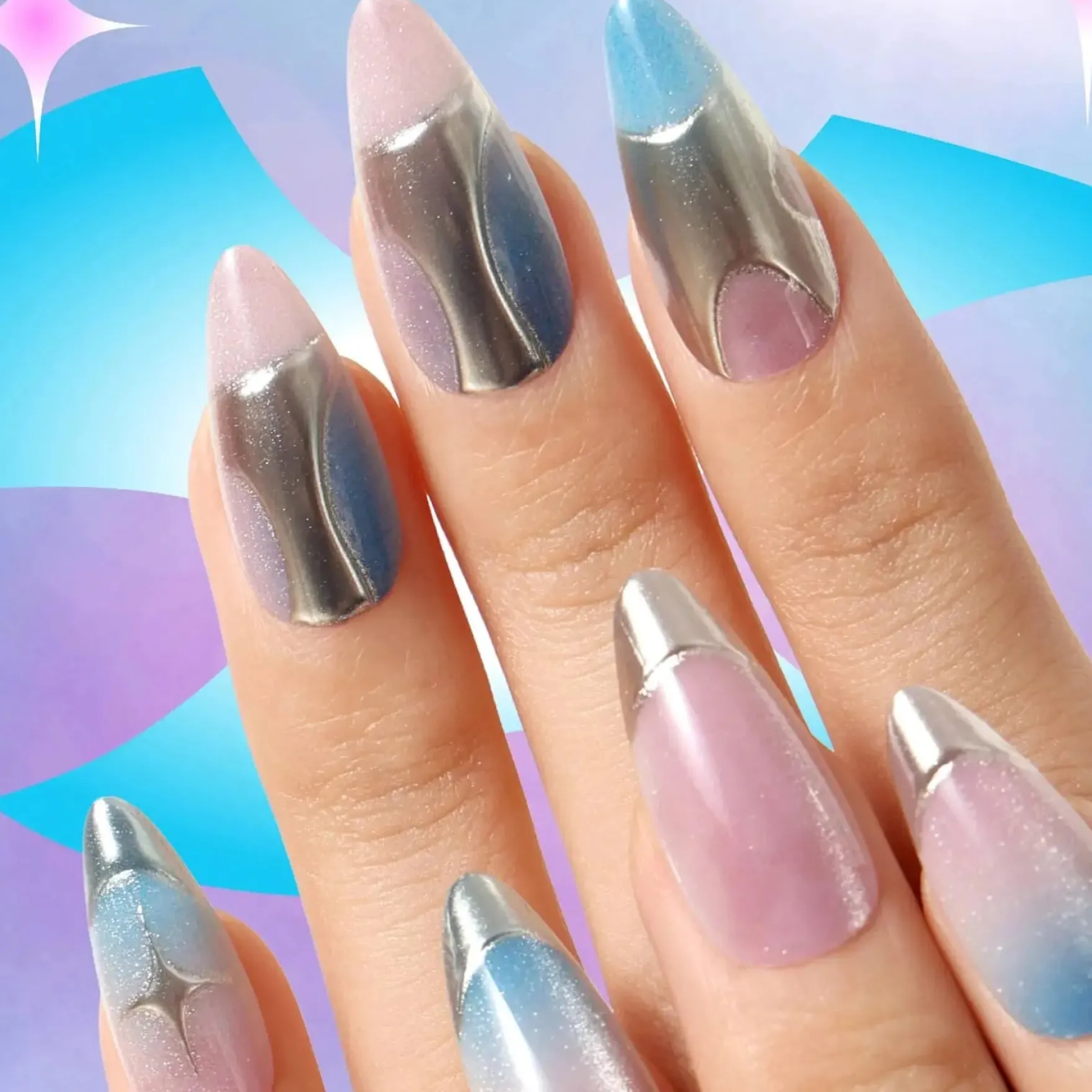 Press-On Nails Titanium Jelly