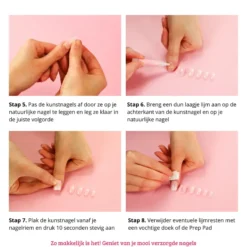 Press On French Nails White / Pink