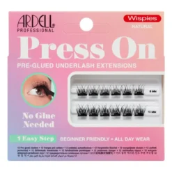 Press On Pre-glued Underlash Extensions Wispies Natural Mini Set