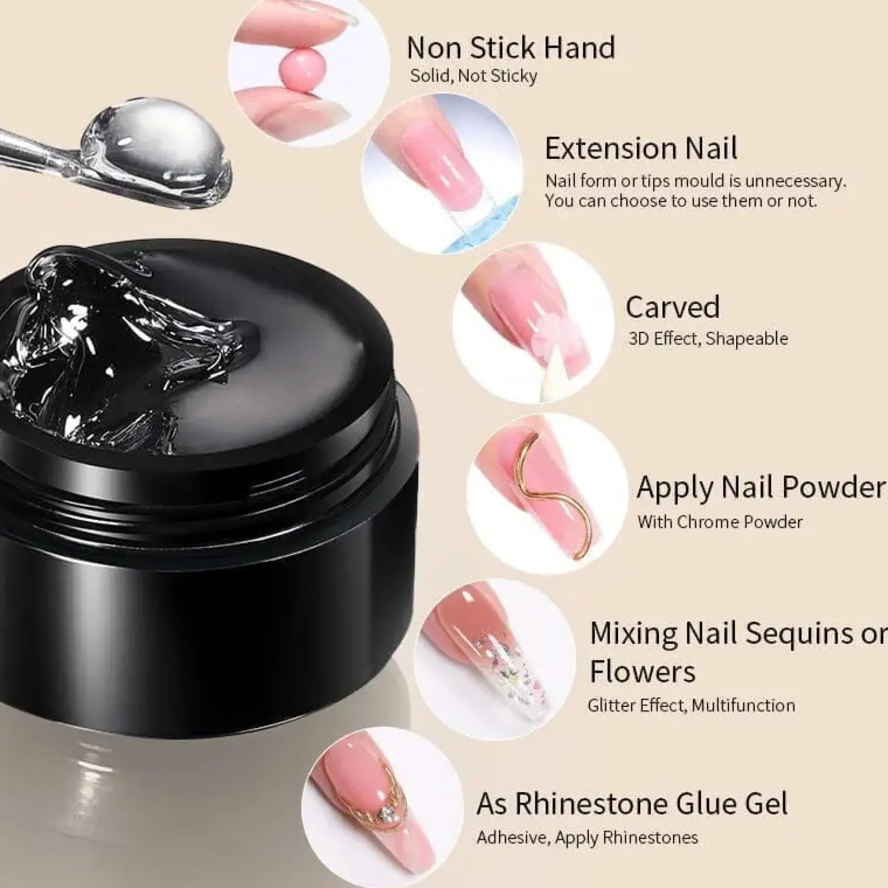Pure Color & Glitter Non Stick Hand Extension Gel NEG28