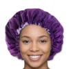 Purple Satin Hair Bonnet Reversable