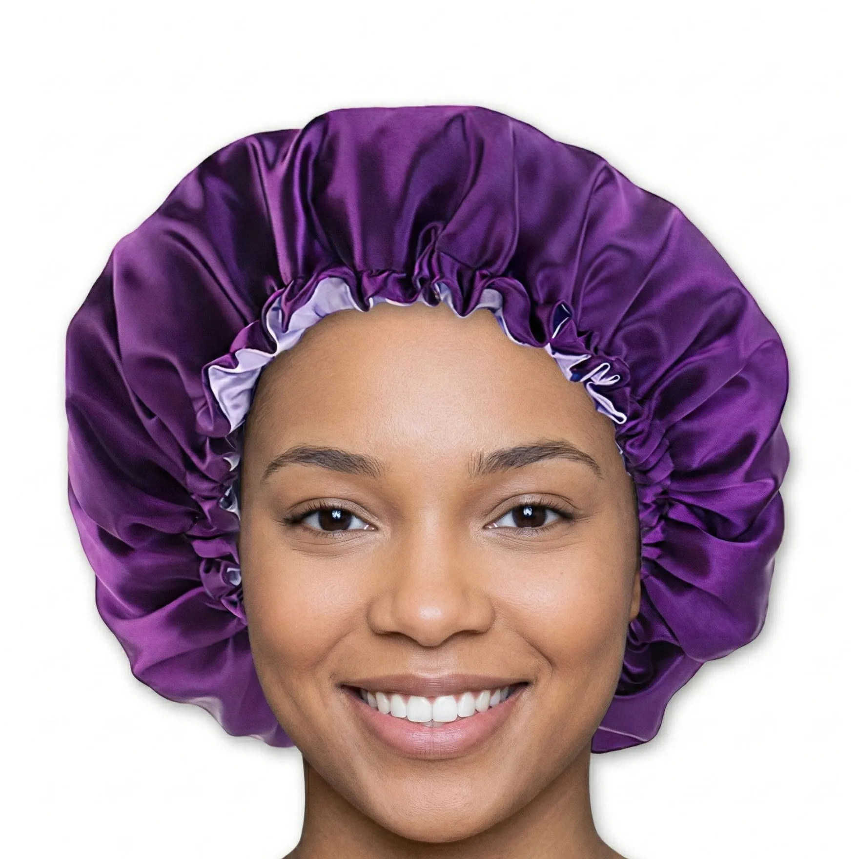 Purple Satin Hair Bonnet Reversable