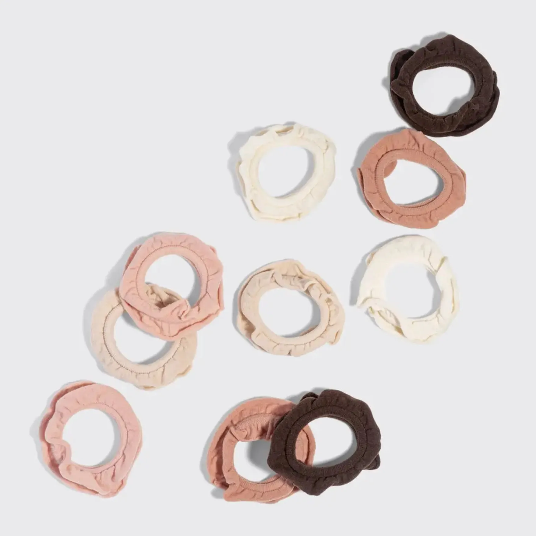 Recycled Fabric Petal Hair Elastics Set Blush