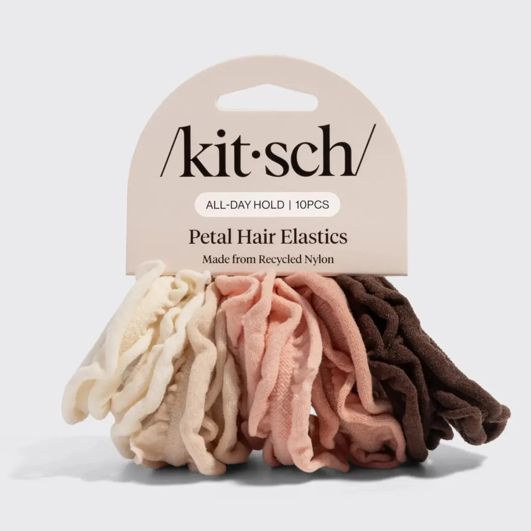 Recycled Fabric Petal Hair Elastics Set Blush