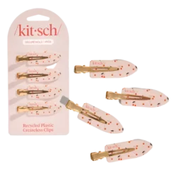 Recycled Plastic Creaseless Clips 4pc Set Cherry Print