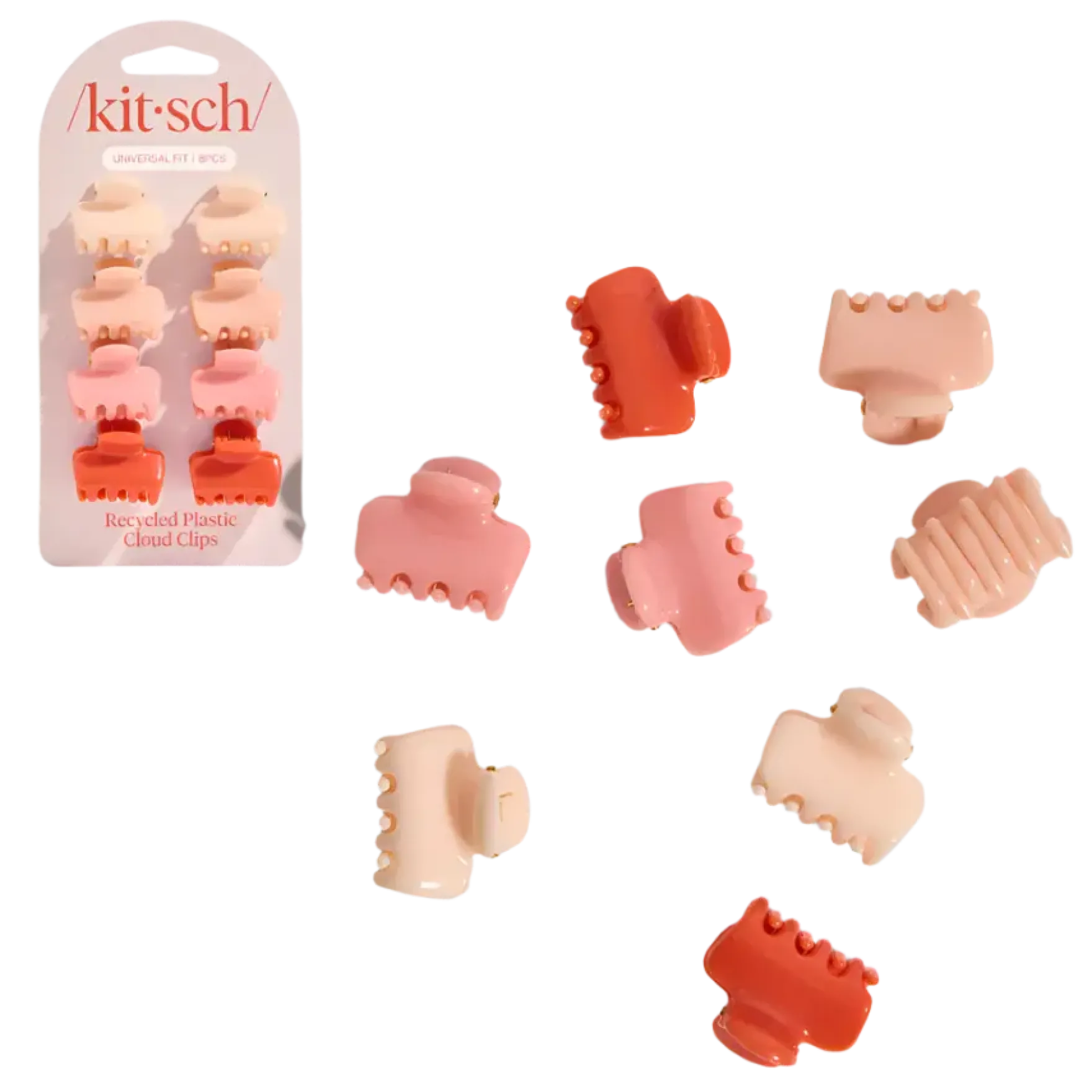 Recycled Plastic Mini Cloud Clips 8pc Set Assorted Cherry Blossom
