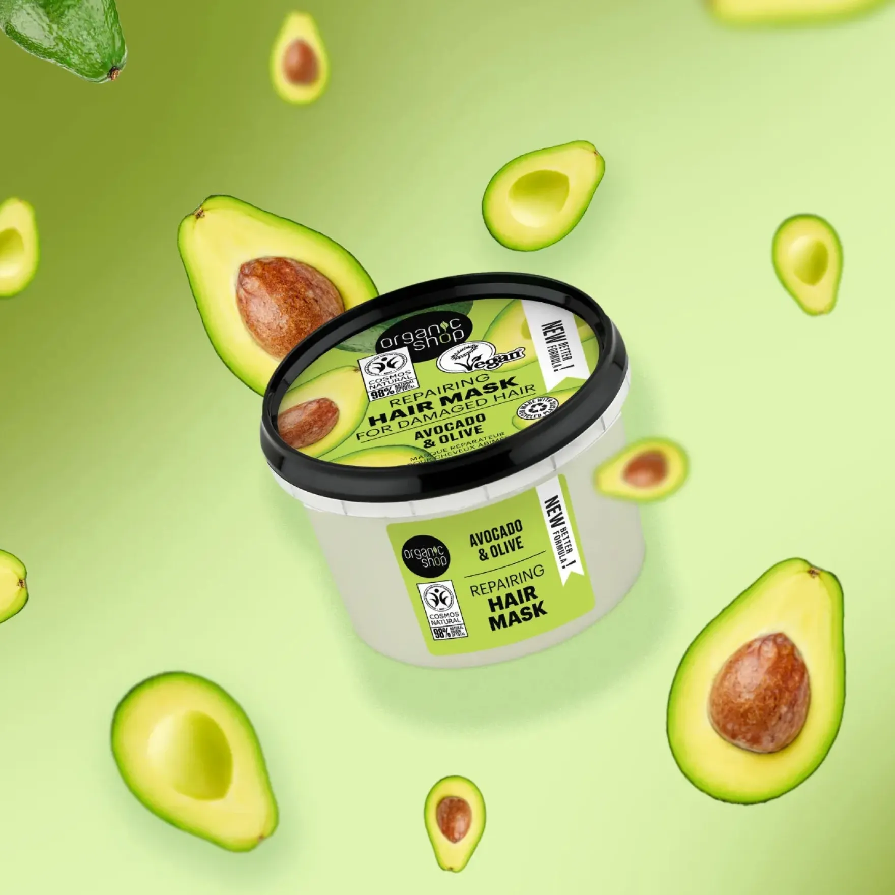 Repairing Hair Mask for Damaged Hair Avocado and Olive