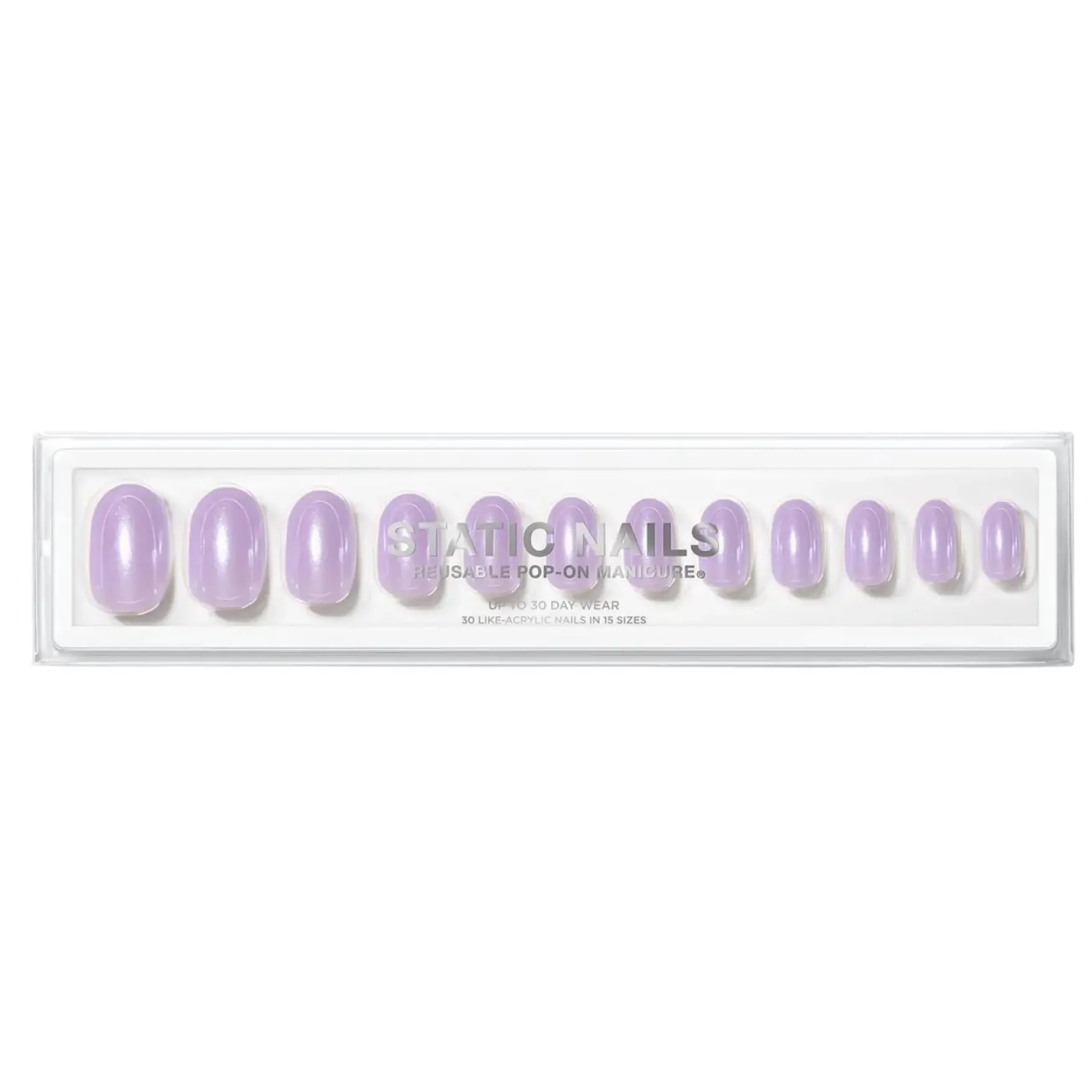 Reusable Pop-On Manicure Glazed Lavender Round