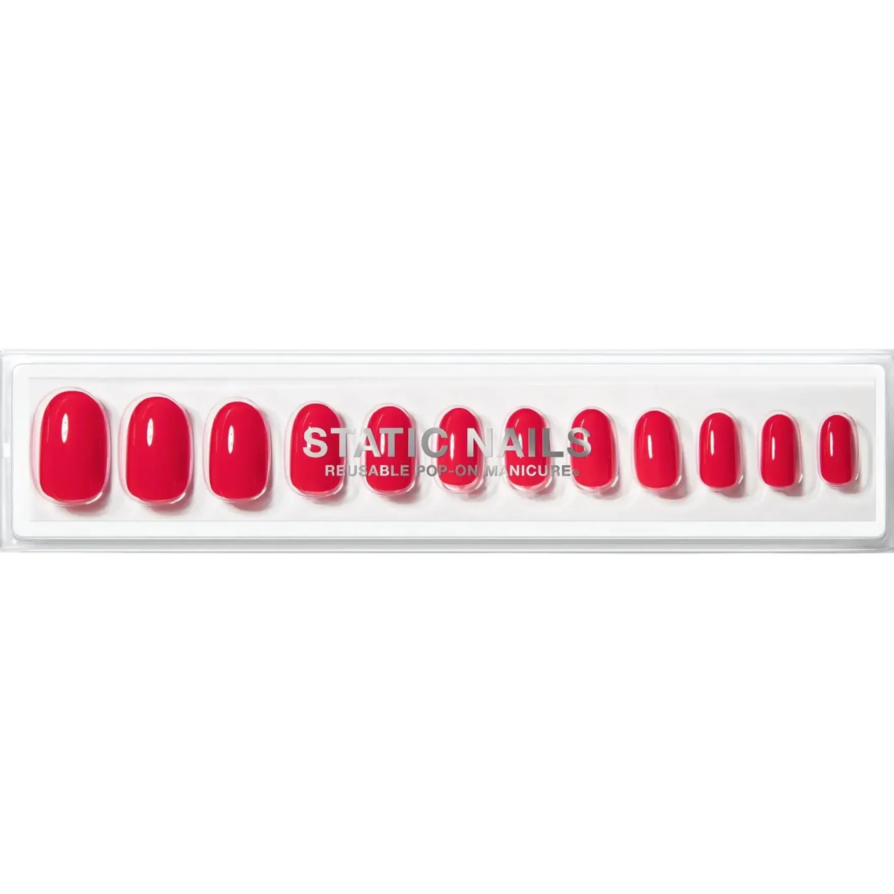 Reusable Pop-On Manicure High-End Red Round