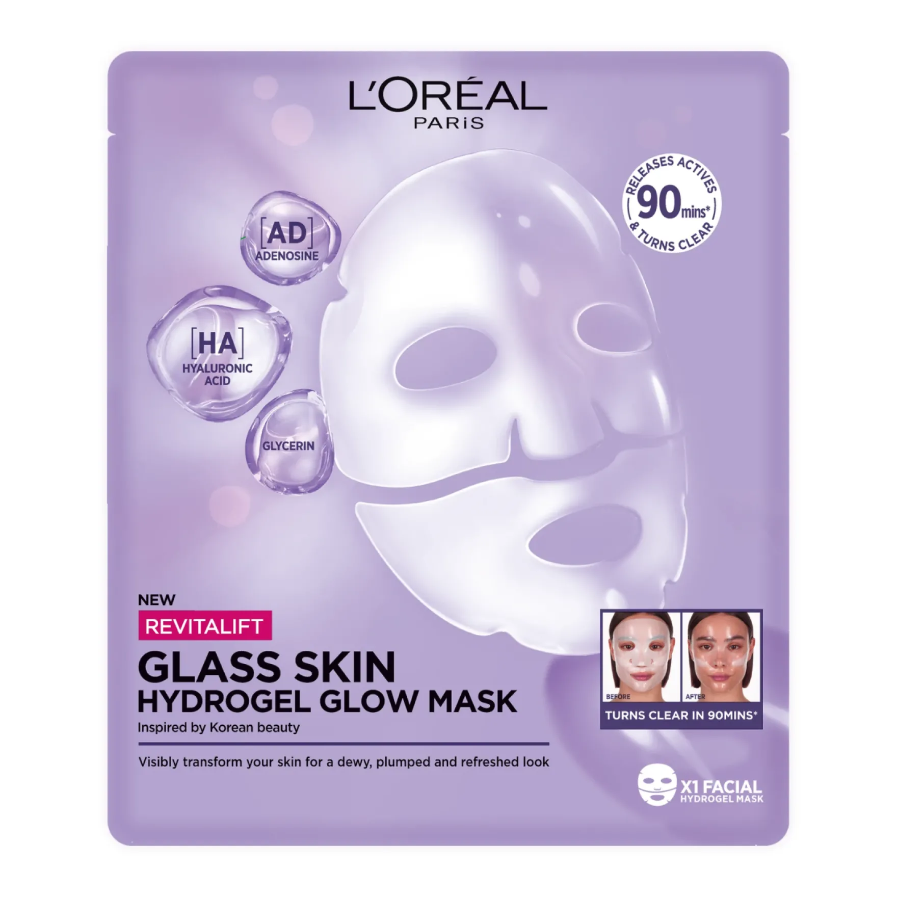 Revitalift Filler Glass Skin Hydrogel Glow Mask