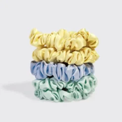 Ruched Satin Scrunchies 5pc Set Multi Color