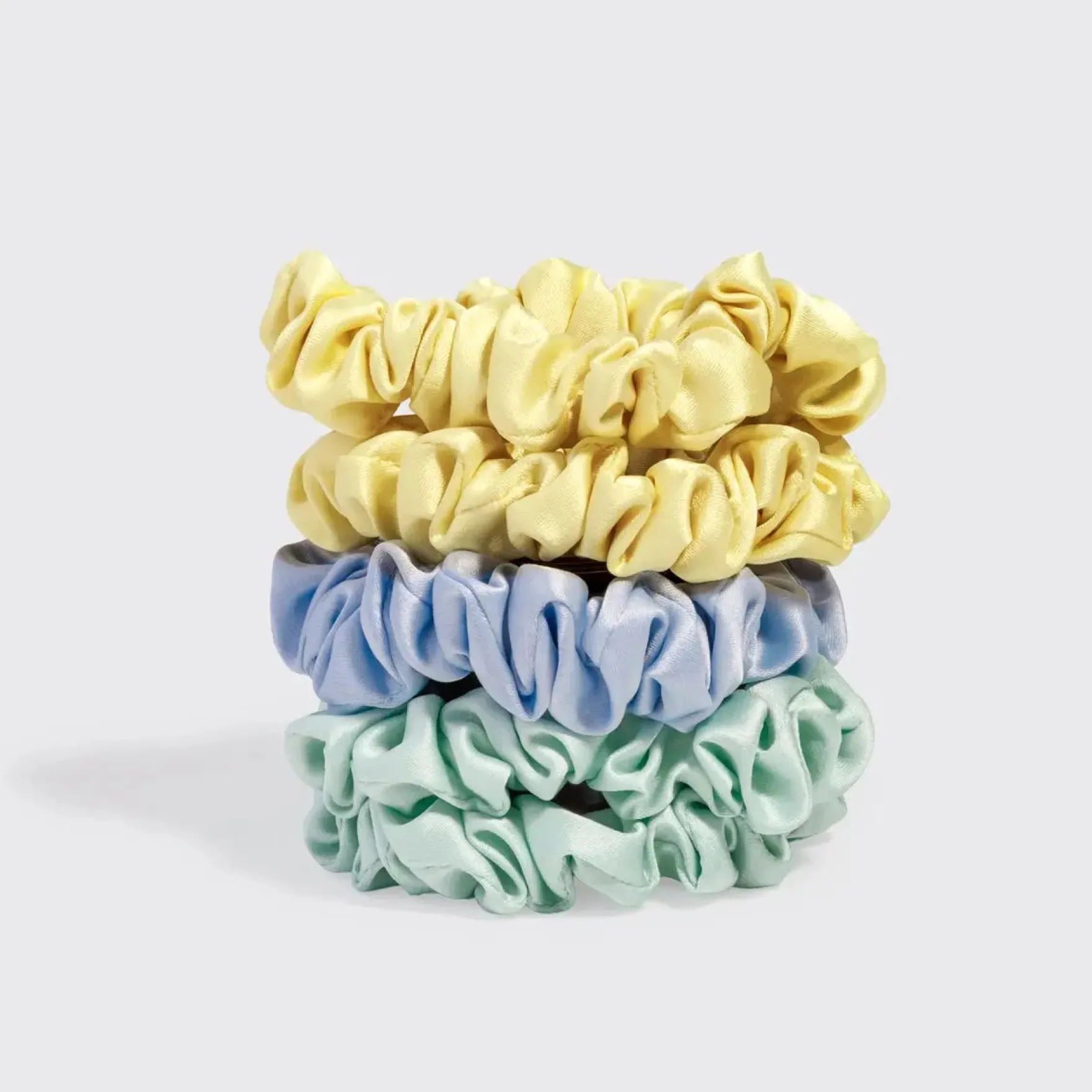 Ruched Satin Scrunchies 5pc Set Multi Color