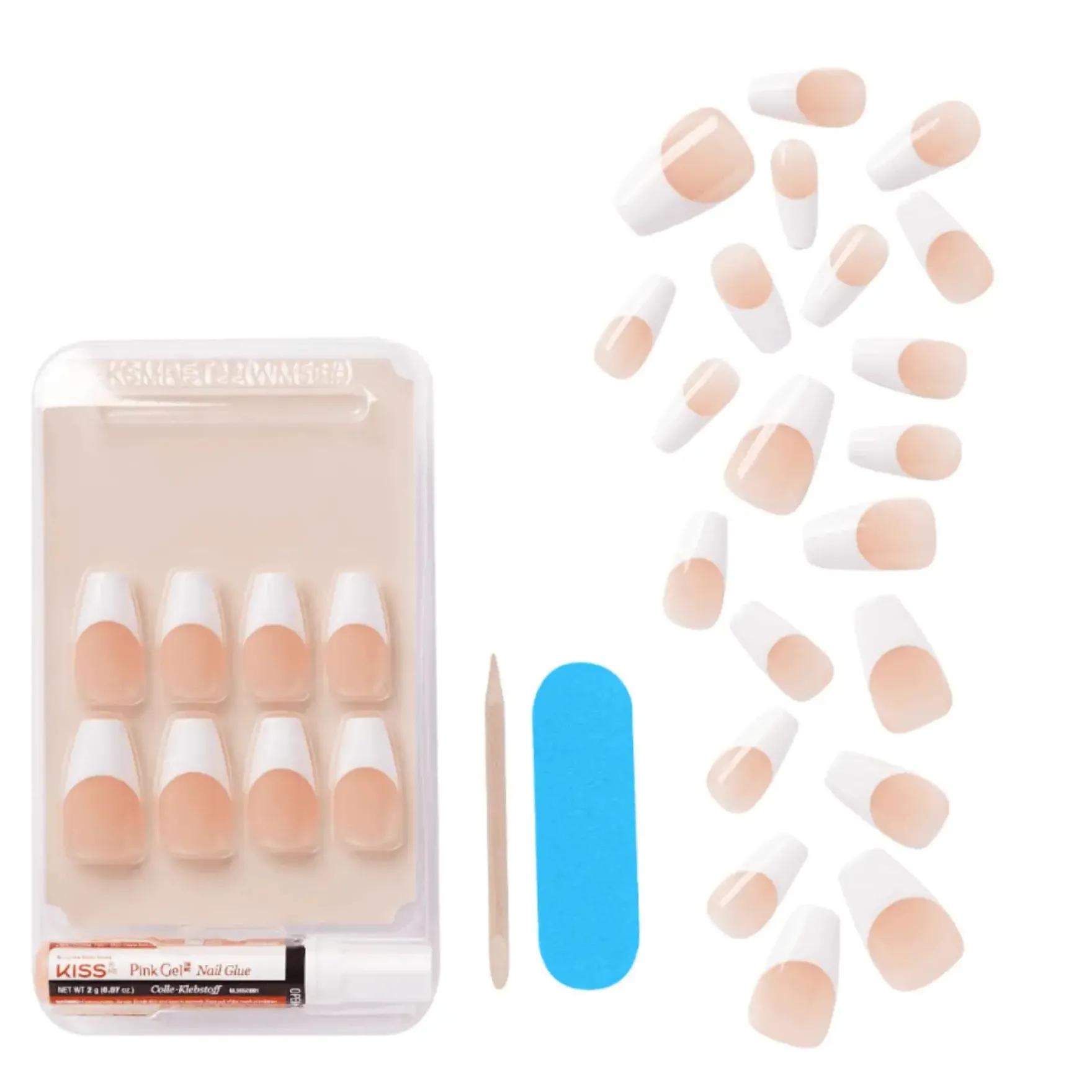 Salon Acrylic French Nails Kit Je T'aime