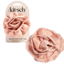 Satin Rosette Flat Cloud Clip Terracotta