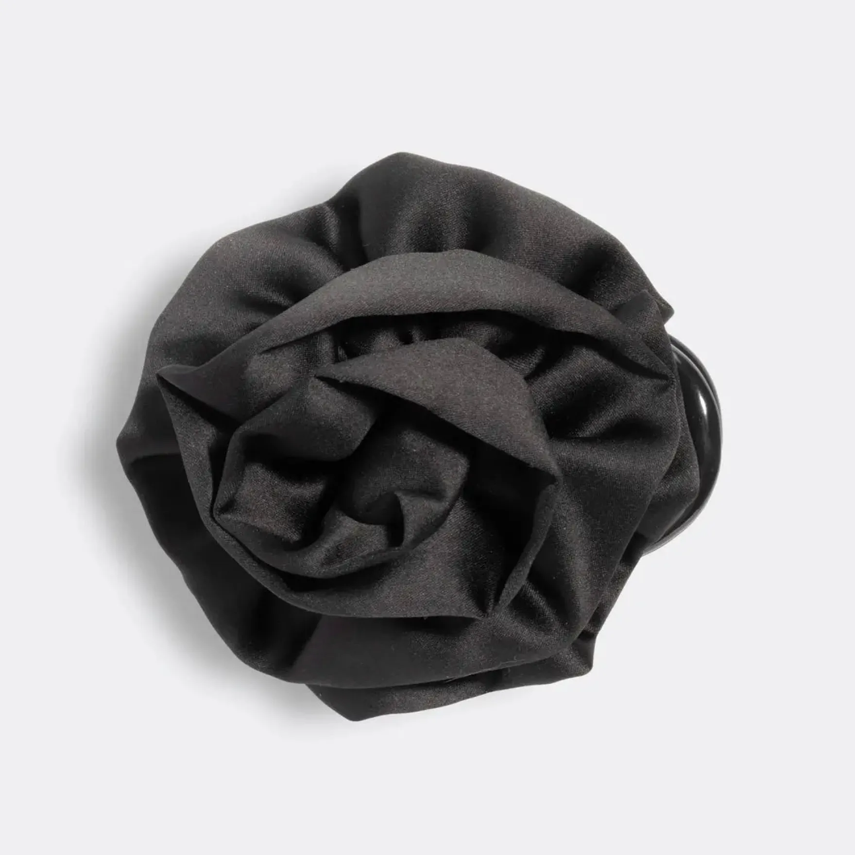 Satin Rosette Flat Cloud Clip Black