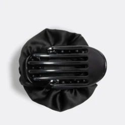 Satin Rosette Flat Cloud Clip Black