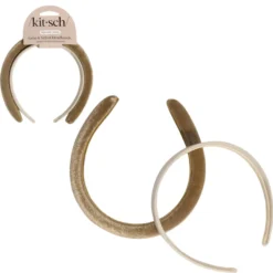 Satin & Velvet Headbands Creme & Caramel