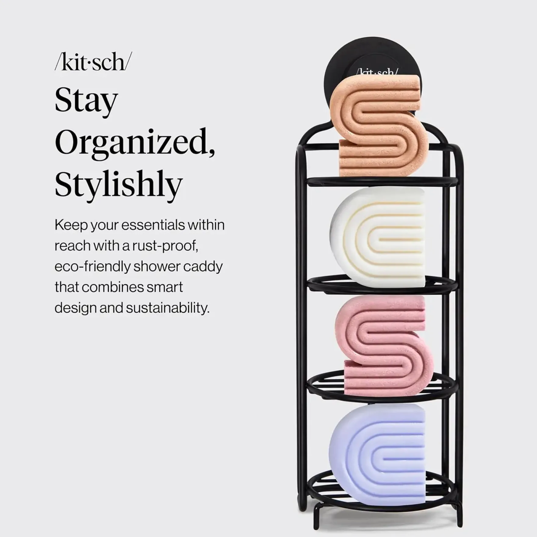 Self Draining Shower Caddy Black