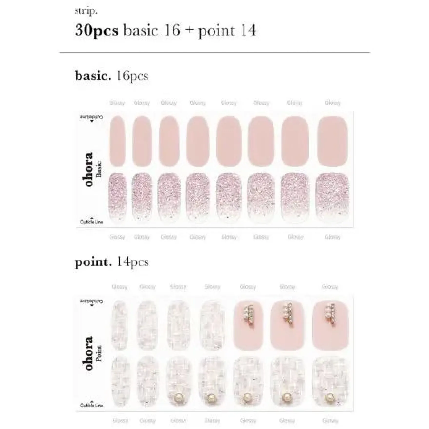 Semi Cured Gel Nail Strips N Perle De Coco