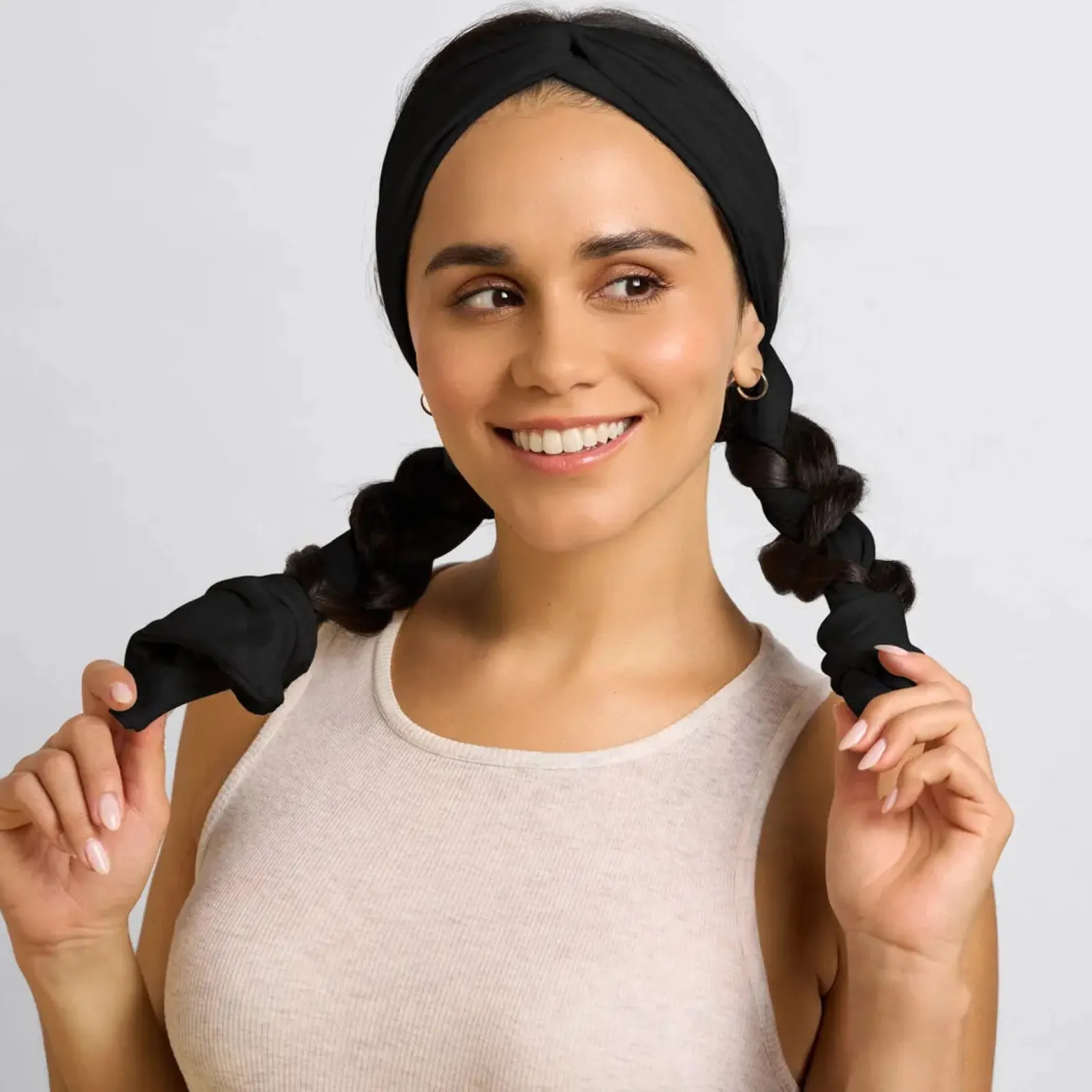 Set & Flow Heatless Curling Headband Black