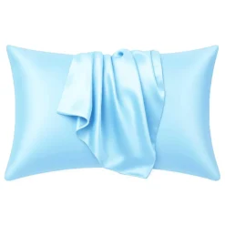 Silky Satin Pillowcase Light Blue