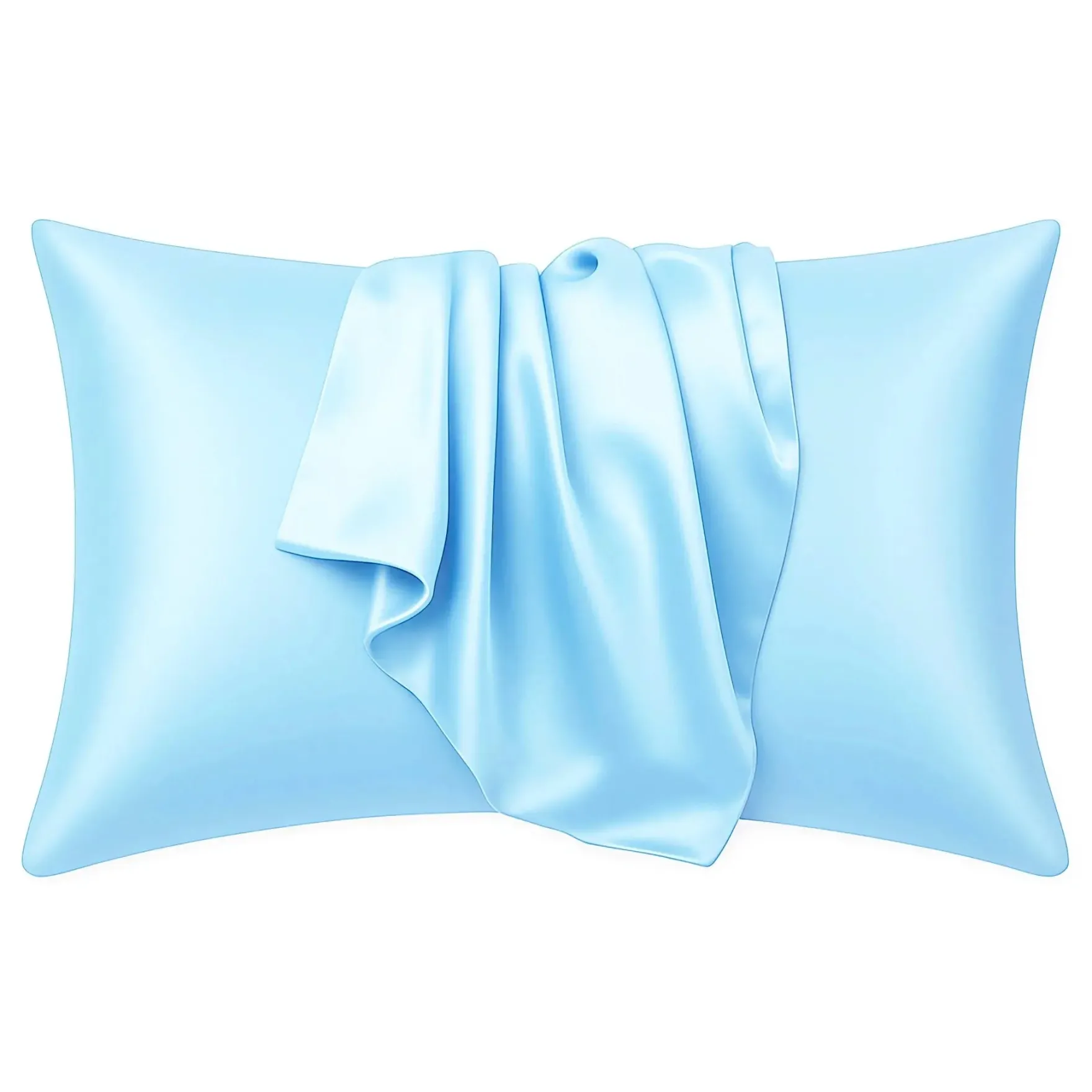 Silky Satin Pillowcase Light Blue