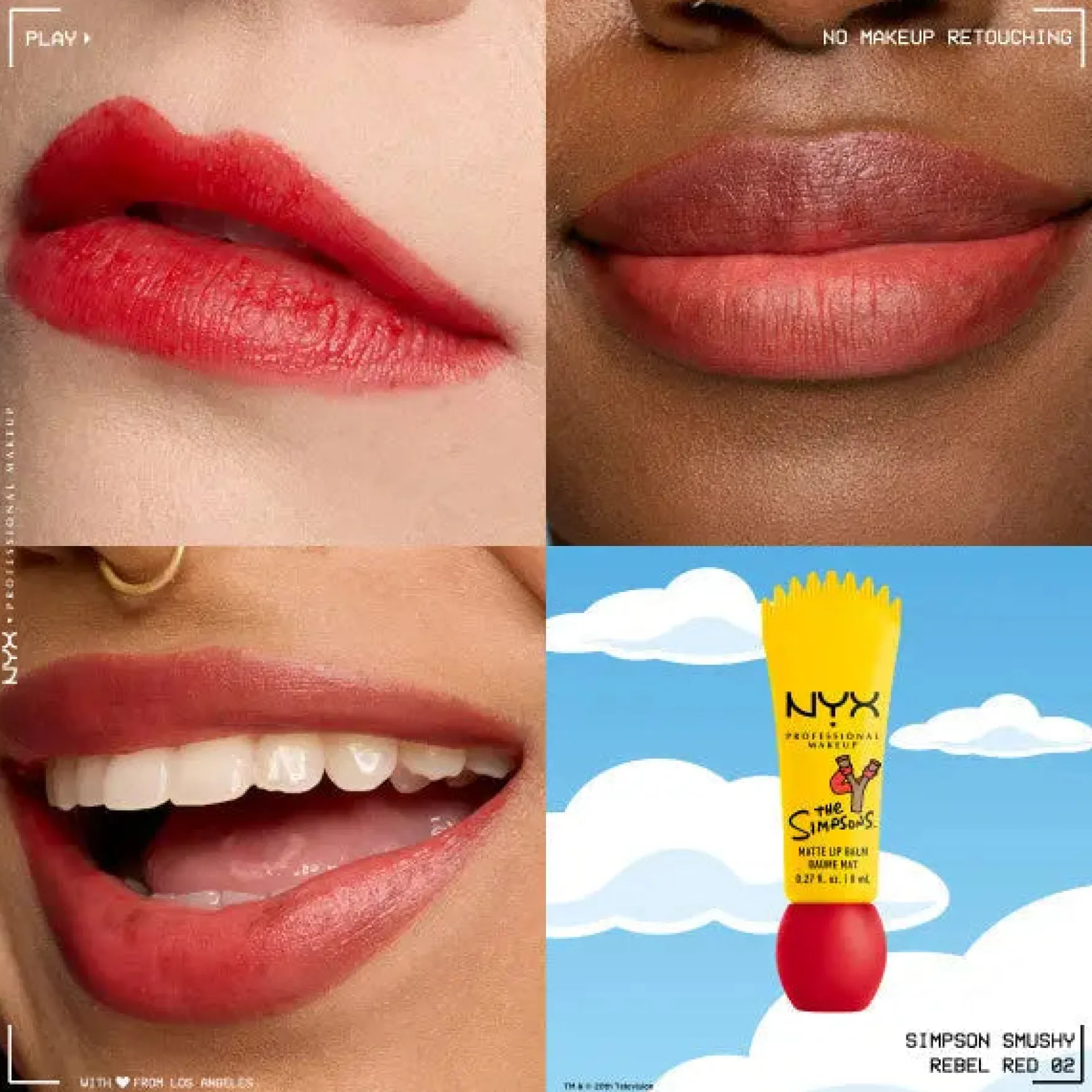 Simpson Smushy Blurred Finish Matte Lip Balm Bart Rebel Red